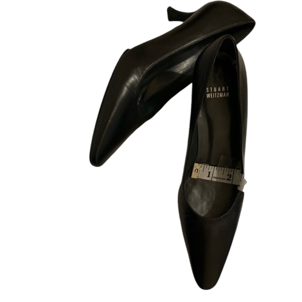 COPY - Stuart Weitzman Black Leather Lamb Narrow 8.5M Heels